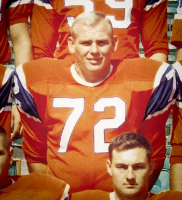Jerry Sturm during his playing days with the Denver Broncos in a team photo.